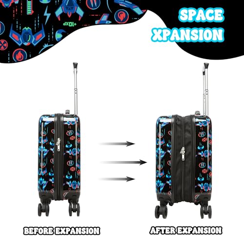 Image of Kid's Luggage Set 5 Piece Suitcase Set 16 inch Hardside Luggage with Spinner Wheels Boys Carry on Luggage Travel Rolling Luggage Airline Approved