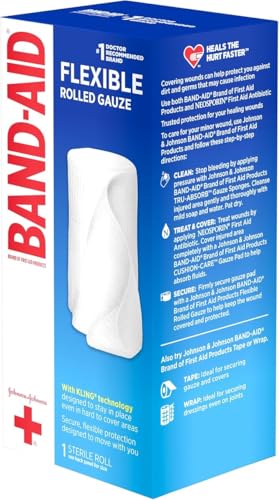 Band-Aid First Aid Rolled Gauze, Large (4 in x 2.5 yds), 1 ea - 2pc miniatura 4