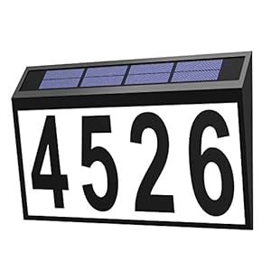 House Numbers Solar Powered, HomLxcIar house Numbers for Outside LED Lighted Address Numbers for House, Address Plaque…