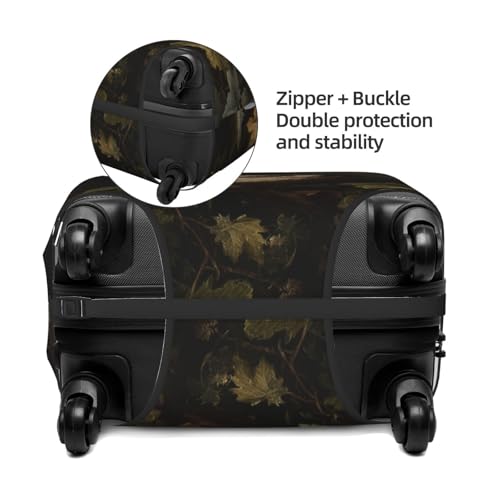 Owl In The Dark Forest Elastic Travel Luggage Covers Dustproof Scratch-Resistant Suitcase Protector Fit 22-24 Inch2