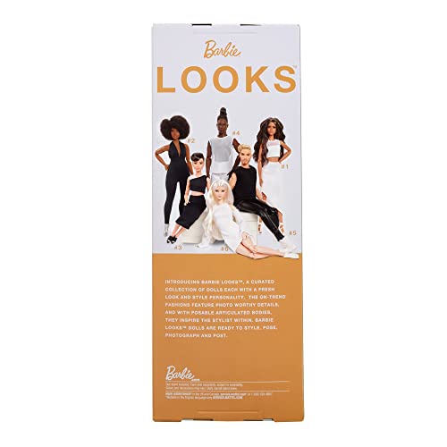 Muñeca Barbie Signature Looks Posable con Falda Blanca miniatura 4