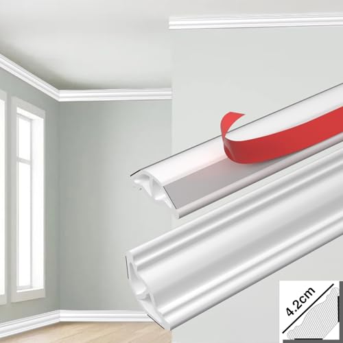 Flexibel Deckenleisten Selbstklebend Dreieck Zierleiste – Einfache Montage, Anpassbar, Wasserdicht, 5 Meter, Ideal Für Wohnzimmer, Küche, Badezimmer, DIY Heimwerker, Modernes Design