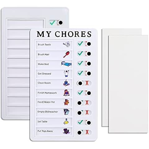 Mwoot 2 Pieces Chore Chart Customized Memo Checklist Boards for Kids Adults, Daily to Do List Checklist Chart, Detachable Chores Board with Blank Paper for Planner Schedule Reminder Cover