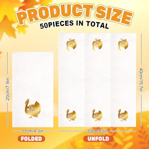 Serviettes jetables dinde dorée automne pour une table de Thanksgiving chaleureuse - 2