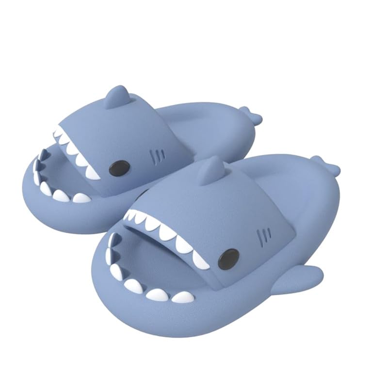 Image of allgala Shark Slides for Women Men and Big Kids Novelty Soft Slippers Open Toe Shark Sandals Cushioned Slides Beach Pool Shower Cruise Slippers with Comfy Cushioned Thick Sole
