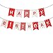 Red Happy Birthday Banner,Birthday Bunting Banner for Party Decorations
