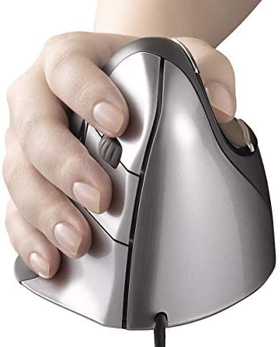 Evoluent Vertical Mouse 4 Right Hand (Vm4R) - Ergonomic Usb Wired Mouse For Laptop And Pc With Jestik Microfiber Cloth (Regular Size) Black #TOP7