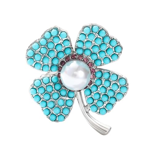Broche trèfle anti-glisse pour écharpe et châle en strass