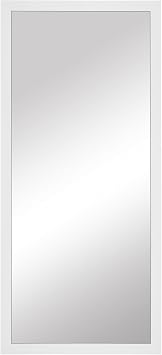 Frame My Mirror Full Length Mirror - Pure White 66" x 26" Mirror - Ideal for Bedroom, Dressing Room - Lean Against Wall or Wall-Mounted - Protected with Safety Backing - Meade Design