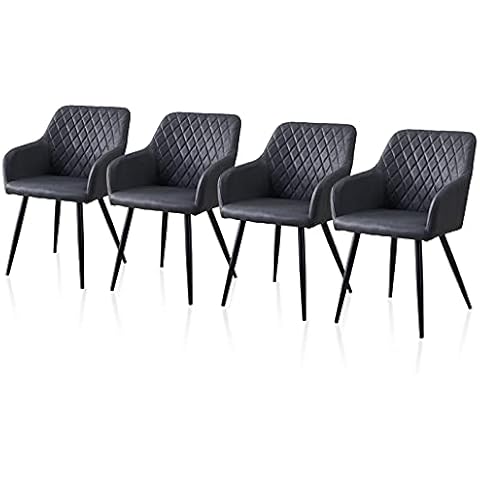 TUKAILAI Esszimmerstühle aus Kunstleder, 4 Stück Cover