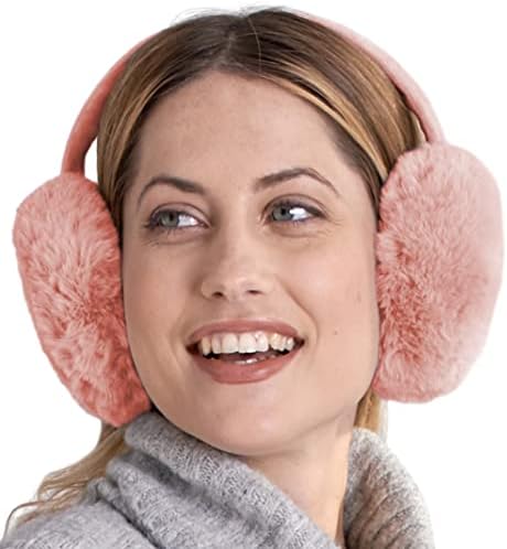 Brook + Bay Ear Muffs for Women - Winter Ear Warmers - Soft & Warm Cable Knit Furry Fleece Foldable Earmuffs Ear Covers for Cold Weather