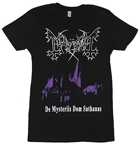 Mayhem Mens T-Shirt - DE Mysterious Dom Sathanas Album Cover Image (Small) Black