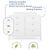 Delta Children Brooks 6 Drawer Dresser with Interlocking Drawers (Includes 3 Sets of Knobs Choose from Natural, Brushed Nickel & Melted Bronze), Bianca White
