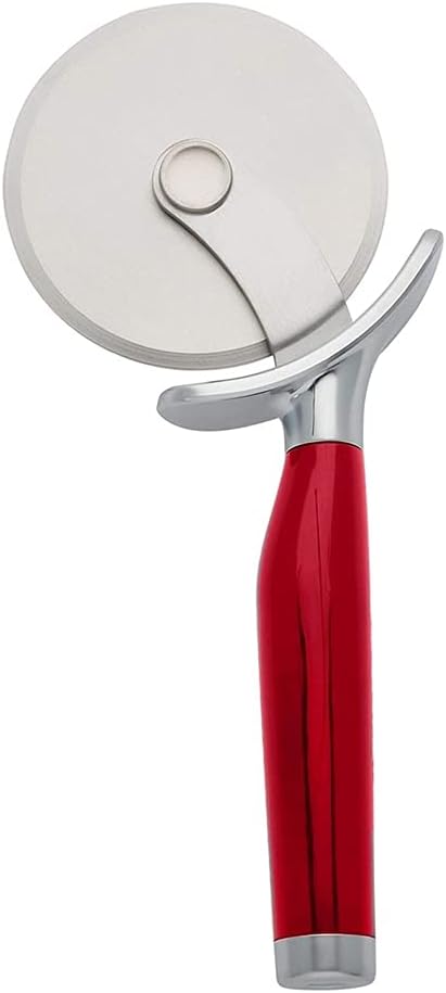 Classic Pizza Wheel with Sharp Blade For Cutting Through Crusts, Pies and More, Built In Finger Guard for Safety and Comfort Grip to Protect Fingers, Dishwasher Safe, 9-Inch, Red