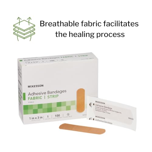McKesson Adhesive Bandages, Sterile, Fabric, Tan, 1 x 3 in, 100 ct - image 4