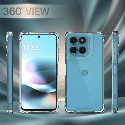 Image of Fashionury Clear Back Cover Case for Motorola Moto G67 Power 5G / G67 Power 5G | Anti-Yellow Acrylic Hard Back + Soft TPU Bumper | Shockproof 360 Protection | Slim Transparent Bumper Case (Clear)