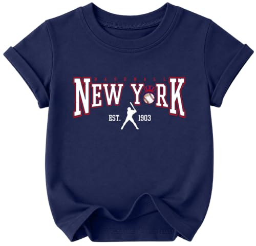 Eatbook Toddler Boy Girl Baseball Shirts NEW YORK Baseball Graphic Jersey