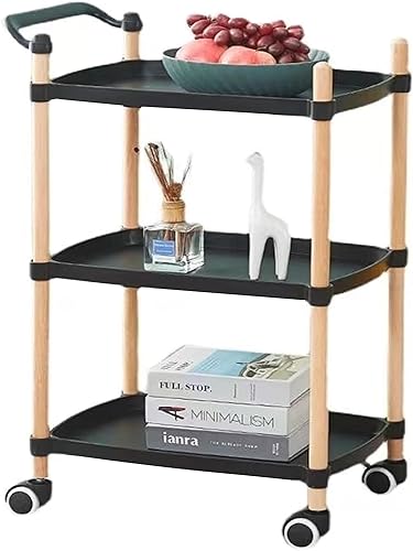 Carrito rodante de 3 niveles con ruedas de almacenamiento, para manualidades, estantes de cocina, organizador móvil, carrito de servir, carrito de alimentos, carrito de libros para oficina, sala de