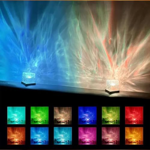 Growalleter Ocean Wave Projector Light, 16-Color LED Shower Lamp with Remote, 3D Water Ripple Projection, Romantic Ambient Lighting for Kids Room, Relaxation, Bedroom, Bathroom & Night Light - 2