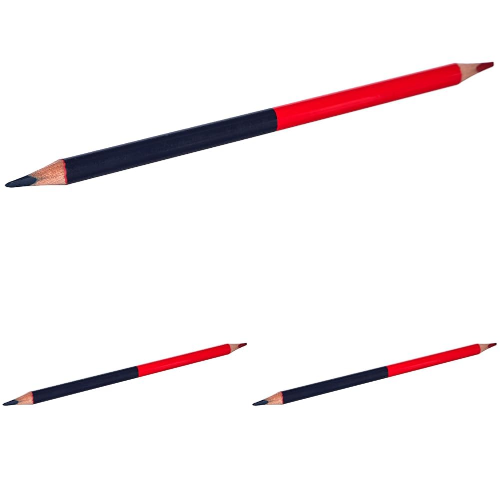 Pelikan Lápiz Bicolor Rojo y Azul, 3mm, Agarre Triangular Ergonómico, Lápices de Colores Ideales Para la Escuela, Profesores y Maestros, Estuche de 1 Pieza (Paquete de 3)