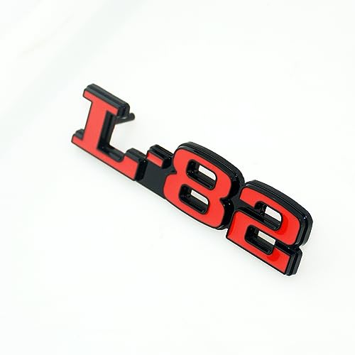 Image of 2Pc C3 75-79 L-82 Hood Restoration Emblems 3D Metal Badge Left and Right Sides Sticker Replacement for Corvette (Black Red)