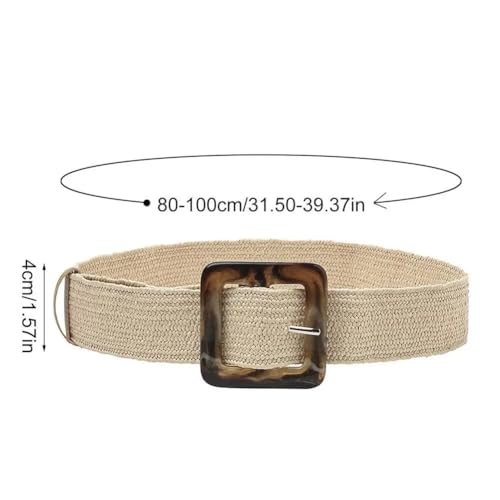 Woven Stretch Elastic Straw Belt Dress Waist Band Expandable Stretch Belts Straw Belts for Women2