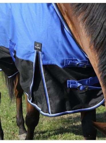 EQUITHEME Chemise Aisance 1200D - Couleurs - Bleu/Noir, Taille Couvertures