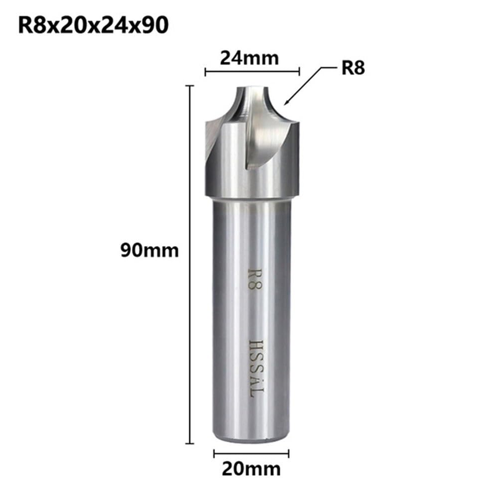 1 pieza de fresa extremo redondeado esquinas R1.0-R12 HSS, radio, broca enrutador CNC, chaflán carburo(R8.0)