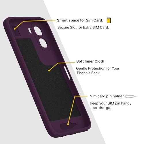 Image of Outlouders Back Cover for Oppo A6X 5G Soft Matte Silicone Cover with Slim Fit | Mag-Safe Logo (Not Mag-Safe Compatible) | Shockproof | Camera Protection Bumper Case (Purple)