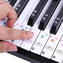 🎹【Reusable & Transparent】Made of high quality PVC eco-friendly material, transparent just like printed on keys, removable but won't leave any traces of glue and won't damage your keyboards. 🎹【Universal & Attentive】Includes 52 colorful stickers for wh...