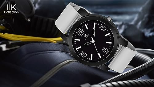 Image of IIK COLLECTION Watches for Men Round Numerical Dial Analogue Men Watch with Silicon Strap|Long Battery Life|Adjustable Flixable Silicon Strap|Watches for Boys.
