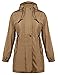 Irevial Giacche da Donna Impermeabili Cappotti Elegante Lungo Antipioggia Giacca con Cappuccio Sportiva Coat Leggera Manica Lunga Giacca a Zip per Corsa, Ciclismo, Pesca, Arrampicata, Cachi, XL