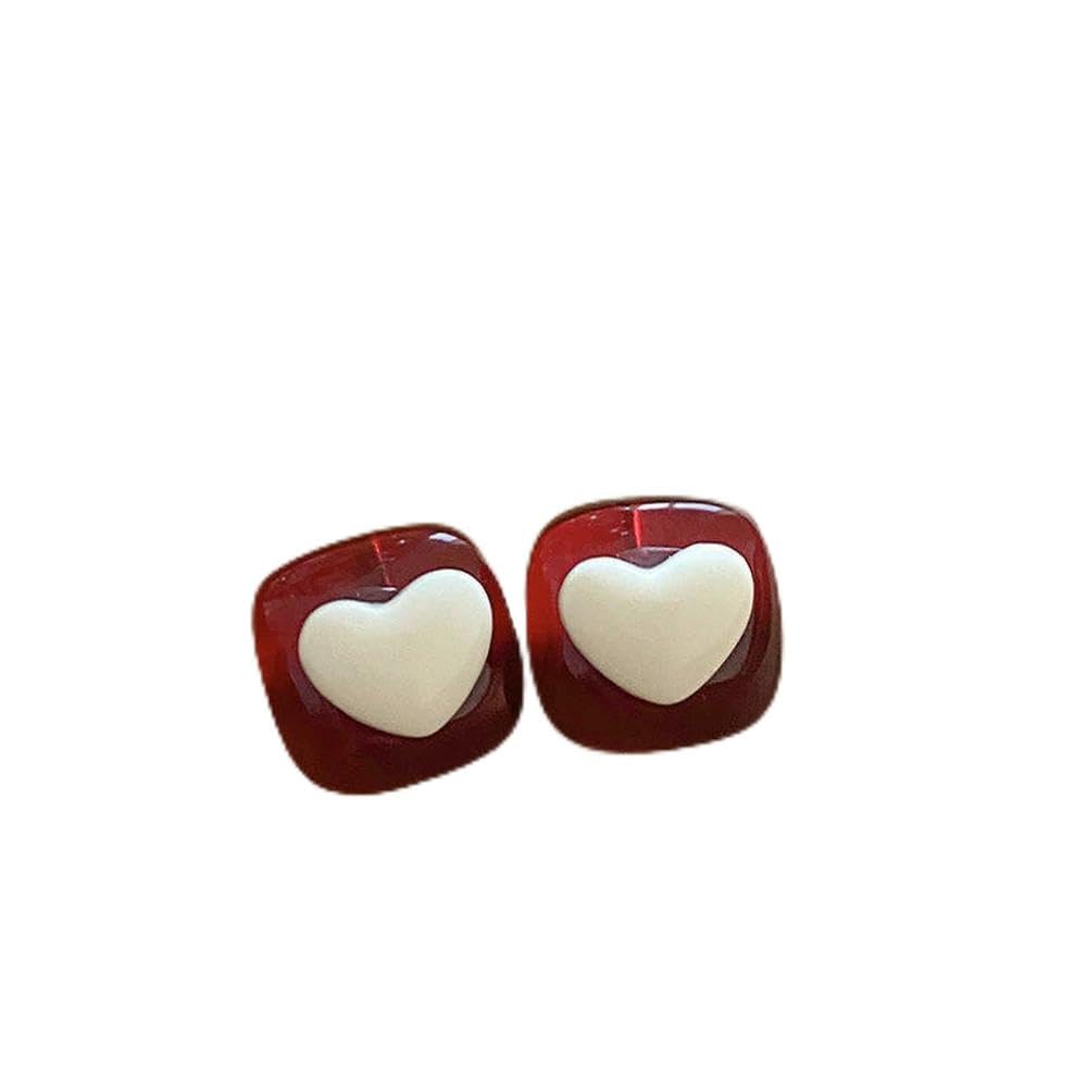 Pendientes de tuerca vintage JYDMS en rojo vino para realzar tu look diario con flores 8