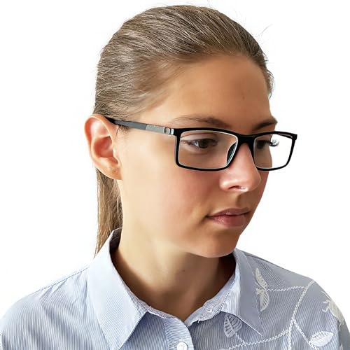 Mini Brille, 3 Pack Blue Light Blocking Reading Glasses with Rectangle Lens, Plastic Frame - Image 3