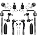 Detroit Axle - New Complete 12pc Front Suspension Kit Nissan Titan- 10-Year Warranty- All (4) Front Upper & Lower Ball Joints, All (4) Inner & Outer Tie Rods, 2 Front Sway Bar Links, 2 Tie Rod Boots