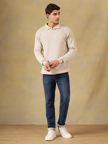 Image of Kvetoo Full Sleeve Winter Wear Woolen Collar Polo Sweater for Men