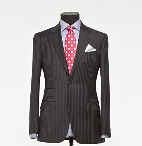 Blazer homme rayé à deux boutons et revers échancré élégant - 2