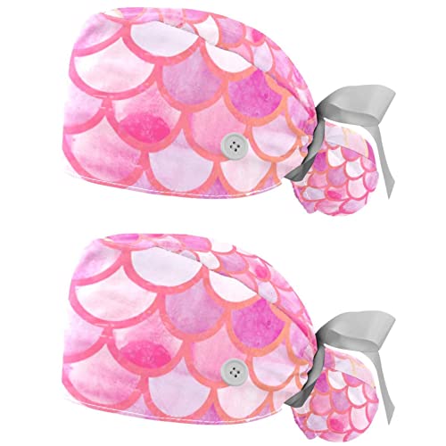 Chapeaux de travail respirants JDEZ style écailles de poisson pour hommes et femmes lot de 2