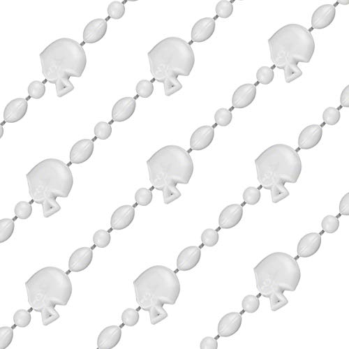 FlashingBlinkyLights Set of 12 White Football Helmet Bead Necklaces in Team Colors (NON-LIGHT UP)