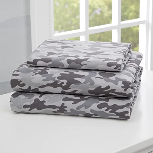 Delta Children 3-Piece Twin Sheet Set - Includes 1 Flat Sheet, 1 Fitted Sheet & 1 Pillowcase, Camo