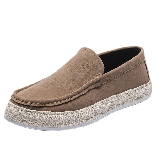 Mens Genuine Leather Loafers Slip On Comfortable Shoes for Casual Events Business Wedding Lightweight Flexible Walking Shoes