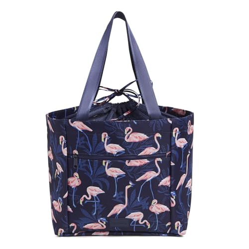 Vera Bradley Recycled Lighten Up Reactive Drawstring Family Tote Bag, Flamingo Party