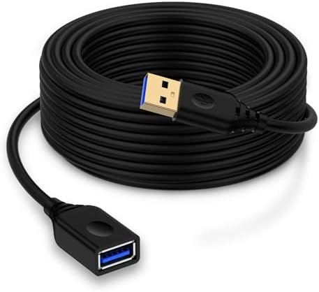 10FT 3.0A USB Extension to USB Extender Cable,USB A Extension Power Cords,USBA Male to Female Hub Fast Data Transfer Wire for HP Printer Webcam Flash Drive Hard Drive Camera Mouse