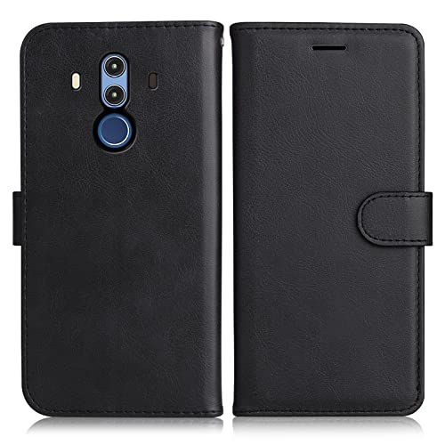 DENDICO Cover per Huawei Mate 10 PRO, Premium Portafoglio PU Custodia in PU Pelle, Flip Libro TPU Bumper Caso per Huawei Mate 10 PRO, Nero