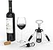 IPOW Zinc Alloy Wine Opener with Stopper, Premium Wing Corkscrew, Giftable Wine Bottle Opener, Manual Cork Screw Remover, Heavy Duty, Upgraded Black