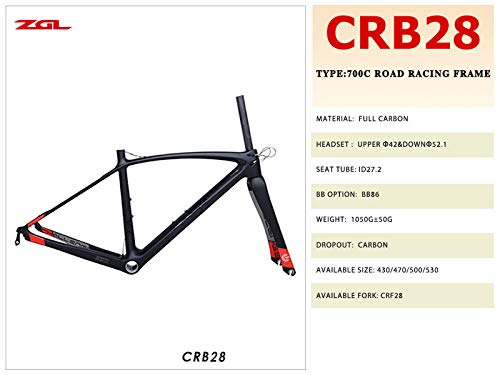 MinCHI257 100% Full Carbon Aero Road Bicycle Frame with Fork BB86 Lightweight 1050g 53cm - Thumbnail 4