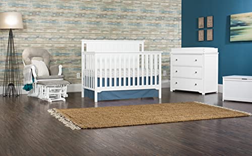 Child Craft Cottage Flat Top 4-In-1 Convertible Crib, Baby Crib Converts To Day Bed, Toddler Bed And Full Size Bed, 3 Adjustable Mattress Positions, Non-Toxic, Baby Safe Finish (Matte White) #TOP5