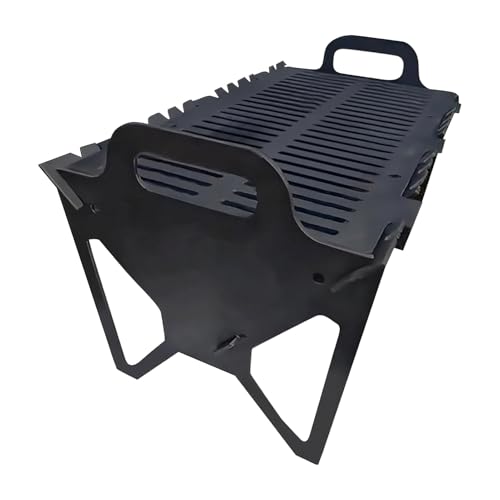 Parrilla plegable, barbacoa de parrilla de tragamonedas, parrillas barbacoas portátiles, 40x22x25cm, liviano y compacta, cocina estable, versátil para acampar en la playa del patio trasero