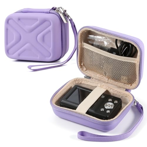 Digital Camera Case for AbergBest 21 Mega Pixels 2.7" LCD Rechargeable HD/Kodak Pixpro/Canon PowerShot ELPH 180/190/Sony DSCW800/DSCW830 Cameras, Travel Carrying Protective Case for Camera- Purple