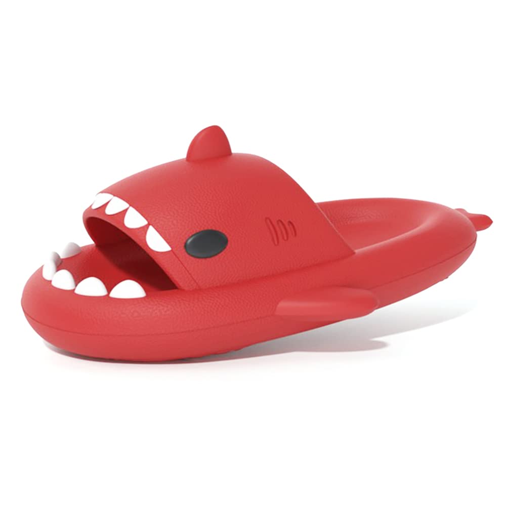 welltree Shark Slides for Women and Men Novelty Pillow Slippers Open Toe Shark Sandals Cushioned Cloud Slides